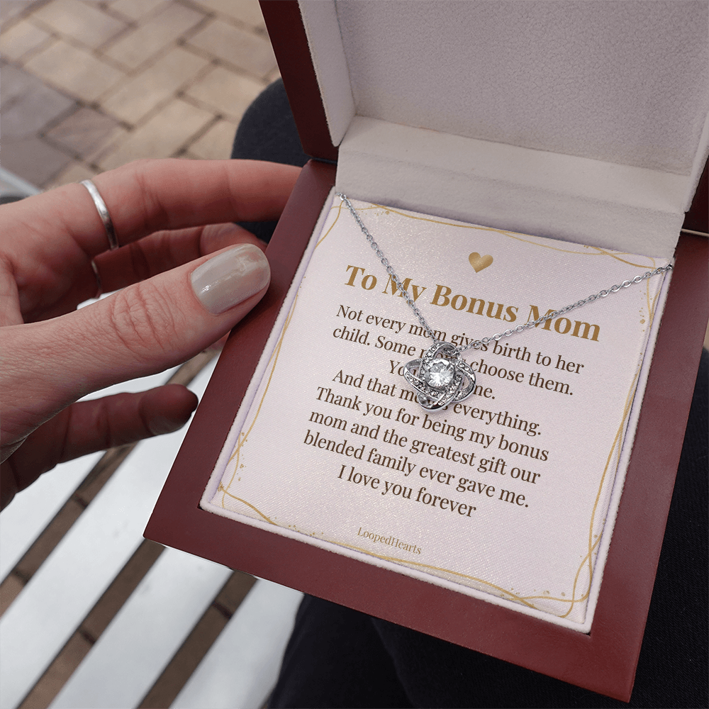 Bonus Mom Necklace Not Every Mom Gives Birth Some Moms Choose Gift