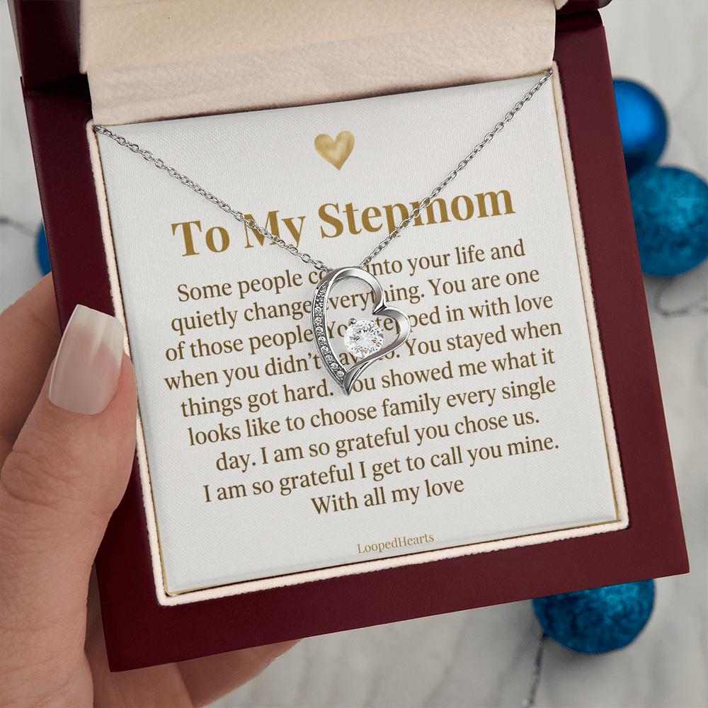 Stepmom Gift Necklace Some People Quietly Change Everything Bonus Mom