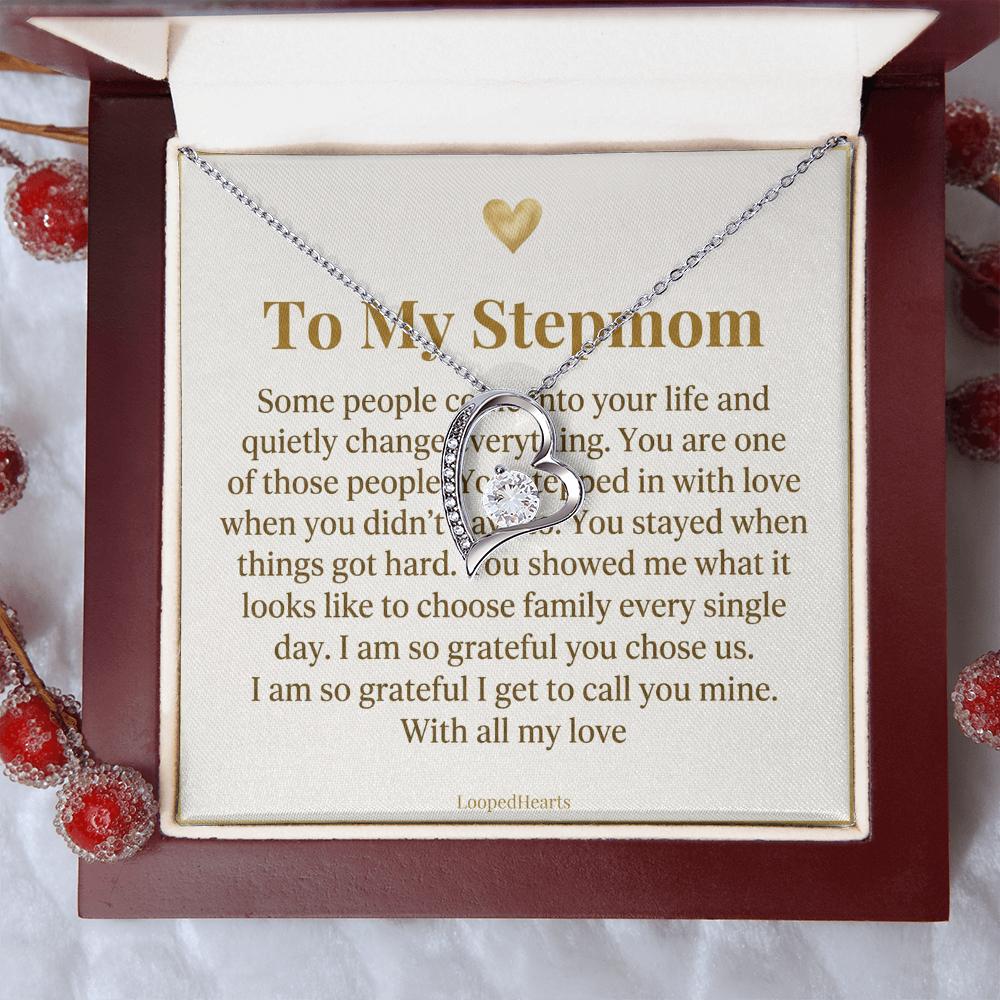 Stepmom Gift Necklace Some People Quietly Change Everything Bonus Mom