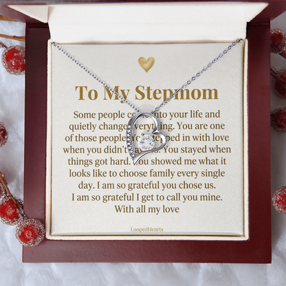 Stepmom Gift Necklace Some People Quietly Change Everything Bonus Mom