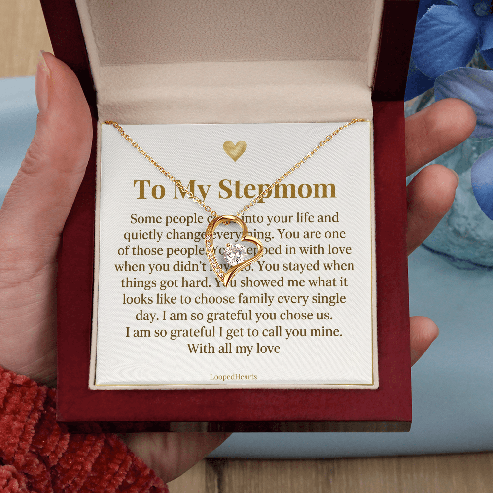 Stepmom Gift Necklace Some People Quietly Change Everything Bonus Mom