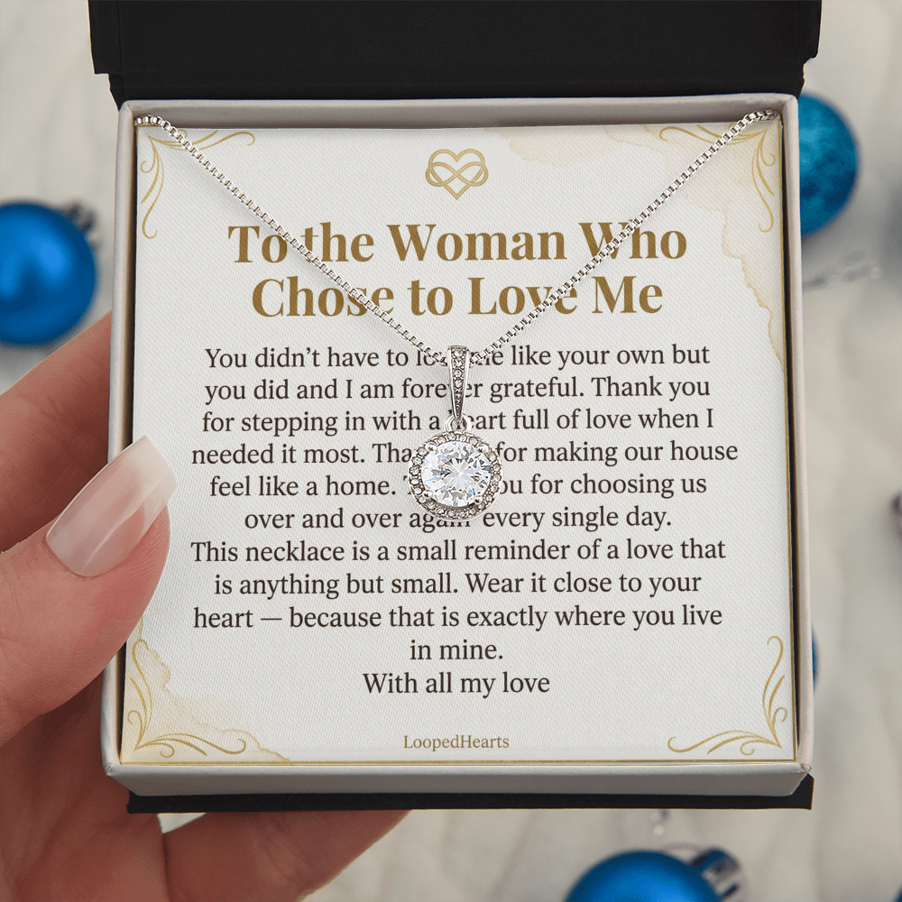 Stepmom Necklace Woman Who Chose To Love Me Bonus Mom Gift Jewelry