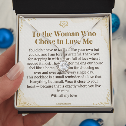Stepmom Necklace Woman Who Chose To Love Me Bonus Mom Gift Jewelry