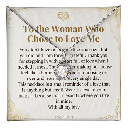 Stepmom Necklace Woman Who Chose To Love Me Bonus Mom Gift Jewelry