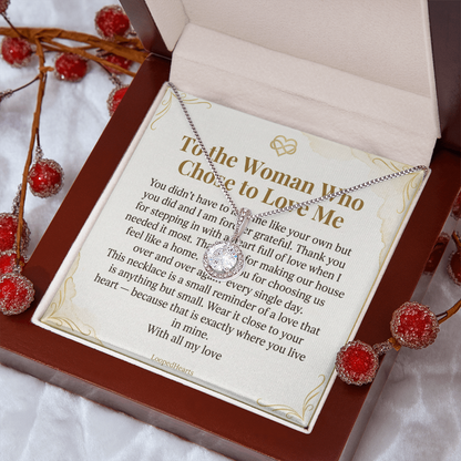 Stepmom Necklace Woman Who Chose To Love Me Bonus Mom Gift Jewelry