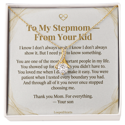 Stepmom Necklace From Your Kid Thank You Mom Gift Stepson Bonus Mom Jewelry