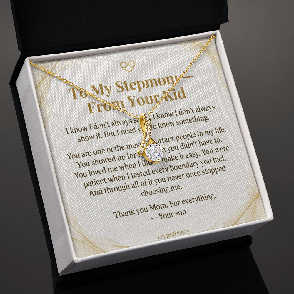 Stepmom Necklace From Your Kid Thank You Mom Gift Stepson Bonus Mom Jewelry