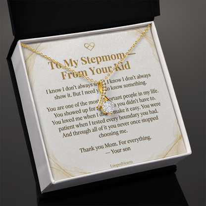 Stepmom Necklace From Your Kid Thank You Mom Gift Stepson Bonus Mom Jewelry