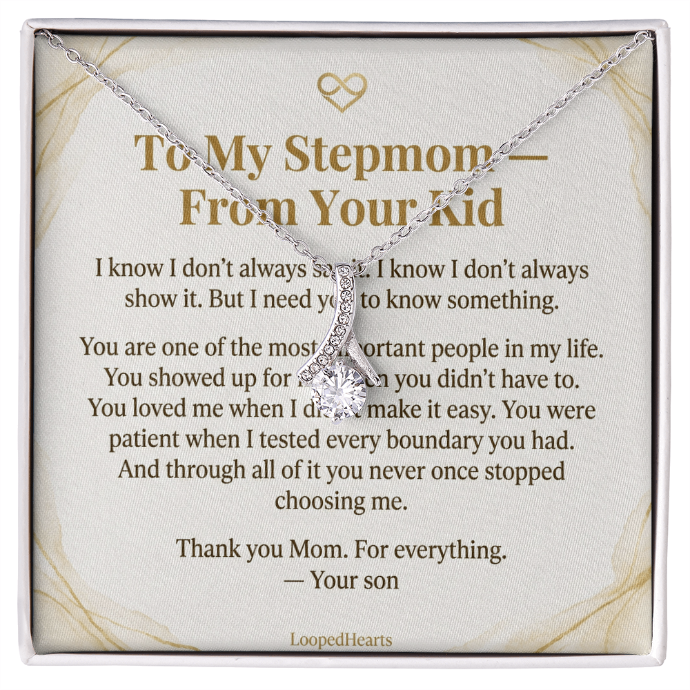 Stepmom Necklace From Your Kid Thank You Mom Gift Stepson Bonus Mom Jewelry