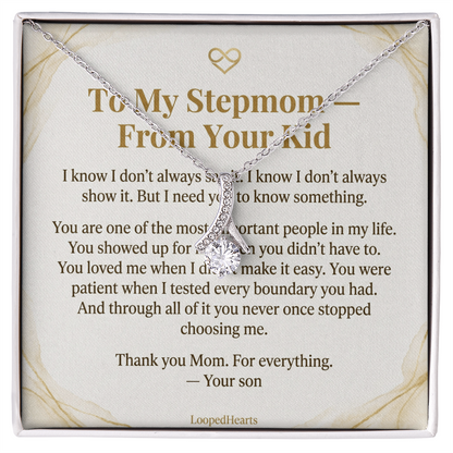 Stepmom Necklace From Your Kid Thank You Mom Gift Stepson Bonus Mom Jewelry