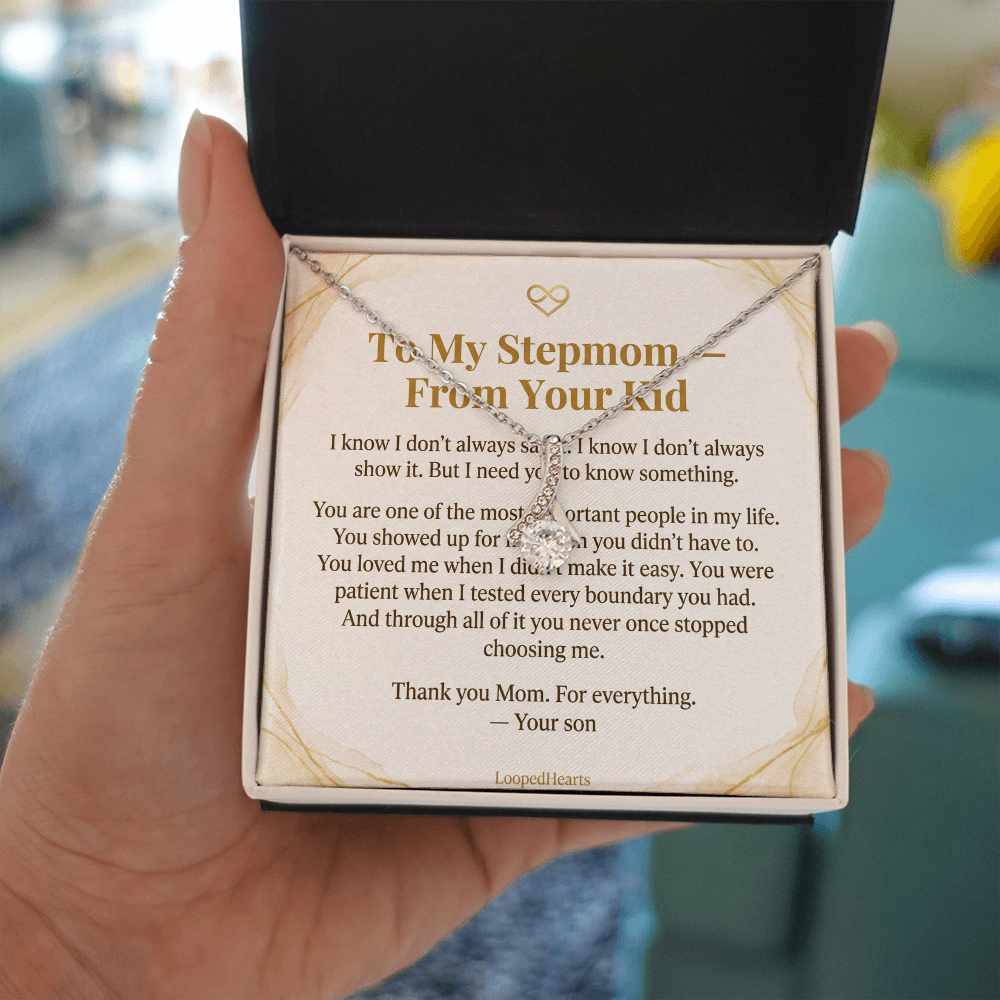 Stepmom Necklace From Your Kid Thank You Mom Gift Stepson Bonus Mom Jewelry