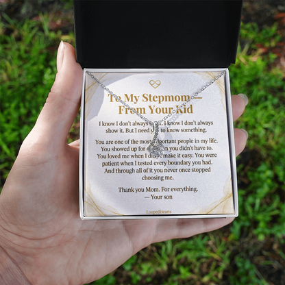 Stepmom Necklace From Your Kid Thank You Mom Gift Stepson Bonus Mom Jewelry