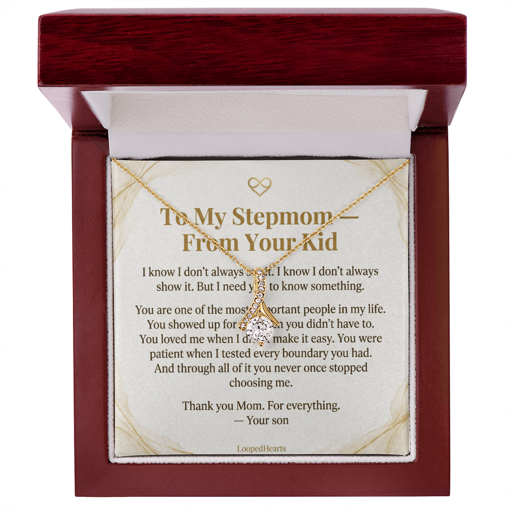 Stepmom Necklace From Your Kid Thank You Mom Gift Stepson Bonus Mom Jewelry