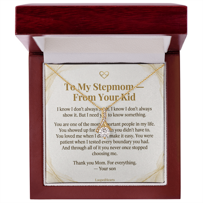 Stepmom Necklace From Your Kid Thank You Mom Gift Stepson Bonus Mom Jewelry
