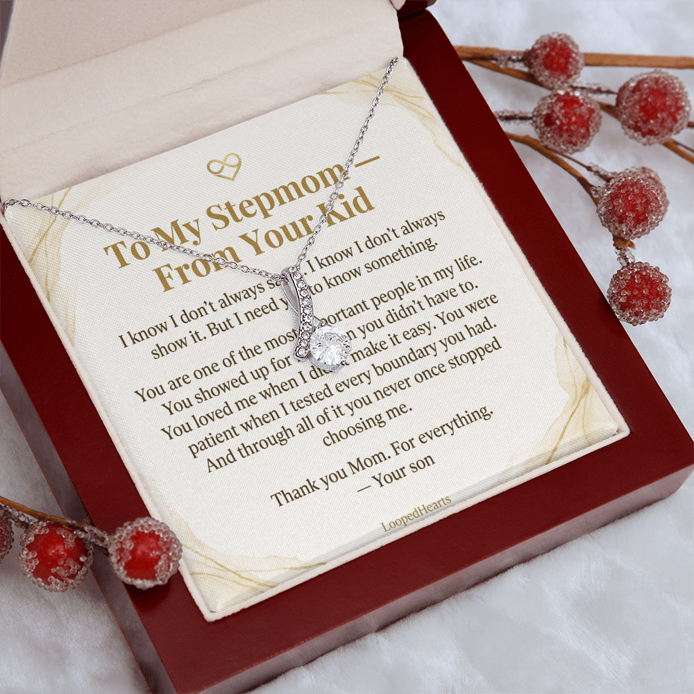 Stepmom Necklace From Your Kid Thank You Mom Gift Stepson Bonus Mom Jewelry
