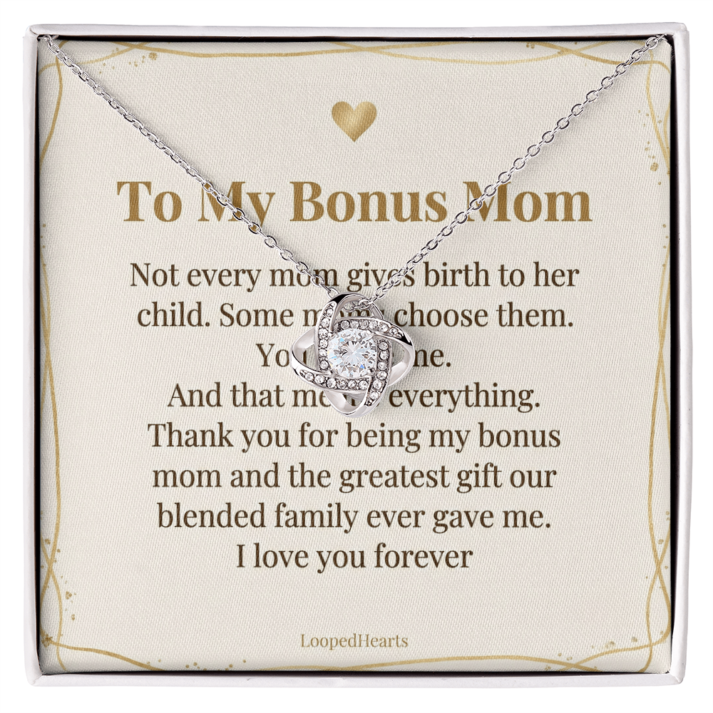 Bonus Mom Necklace Not Every Mom Gives Birth Some Moms Choose Gift