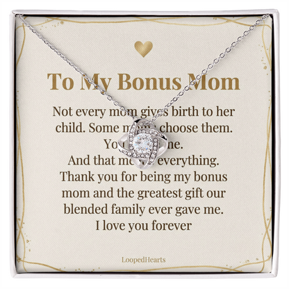 Bonus Mom Necklace Not Every Mom Gives Birth Some Moms Choose Gift