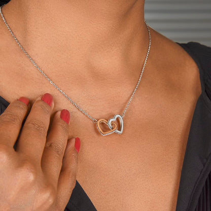 Stepmom Necklace You Didn't Have To Love Me Gift Interlocking Hearts
