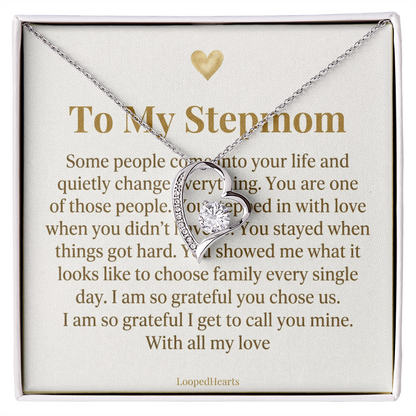 Stepmom Gift Necklace Some People Quietly Change Everything Bonus Mom