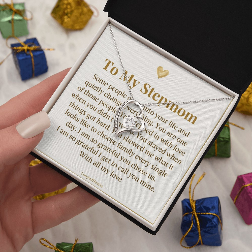 Stepmom Gift Necklace Some People Quietly Change Everything Bonus Mom