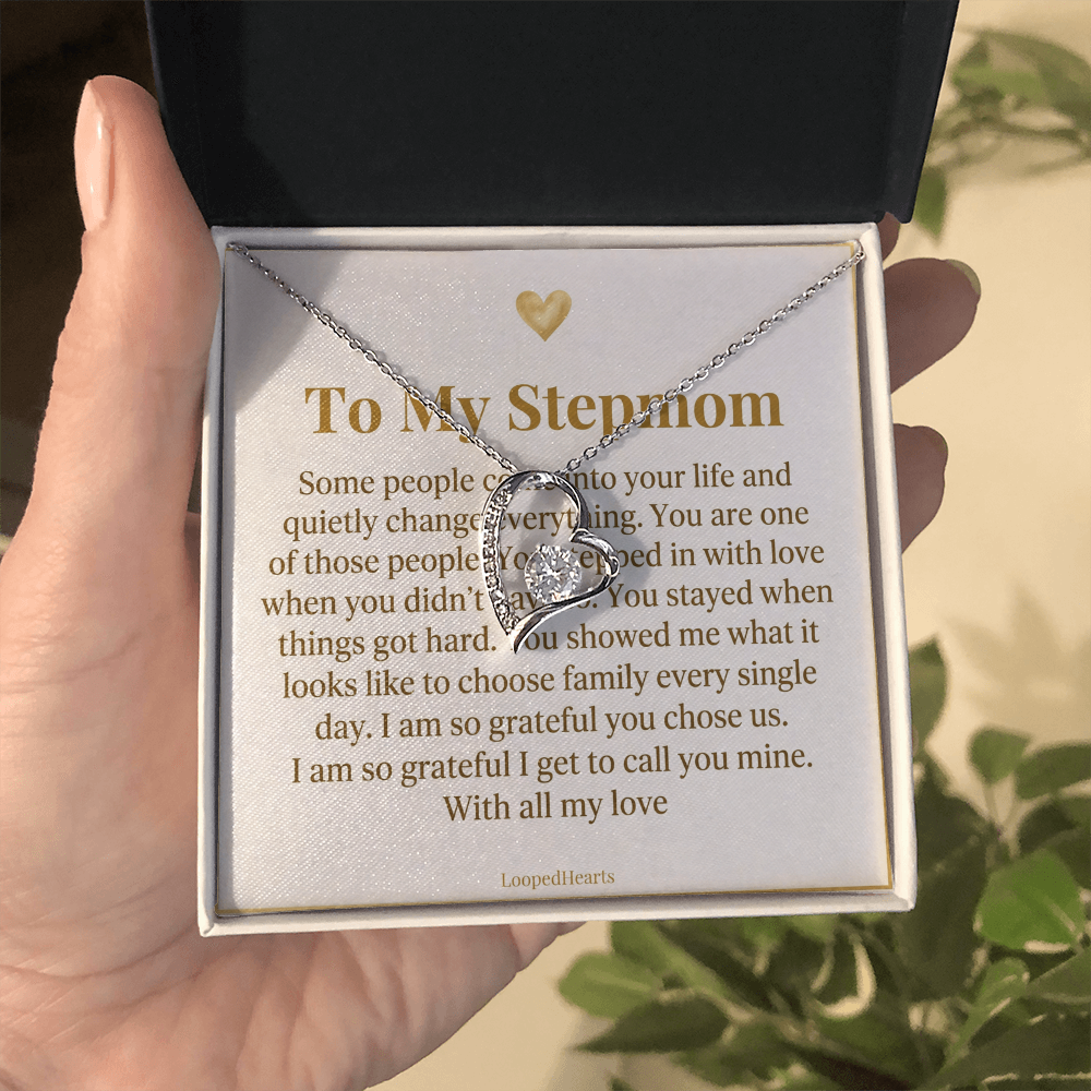 Stepmom Gift Necklace Some People Quietly Change Everything Bonus Mom