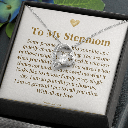 Stepmom Gift Necklace Some People Quietly Change Everything Bonus Mom